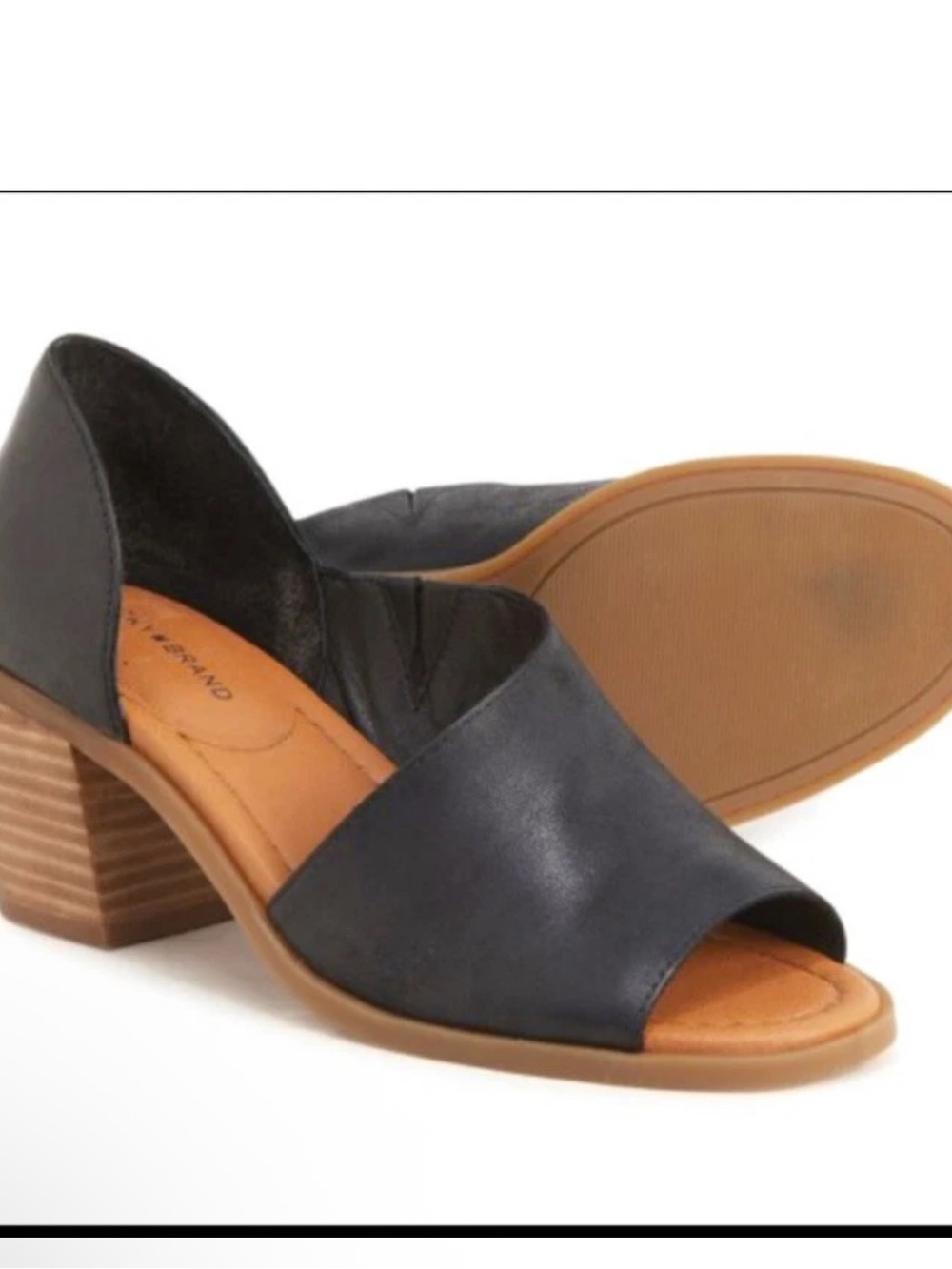 Lucky Brand Women's black Open-Toe Block Heel Sandals Size 8.5
